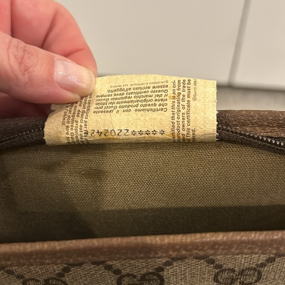 Authentic Gucci Supreme Monogram Zipper Vintage Tote Web Canvas & Leather 13X14 - Picture 11 of 15